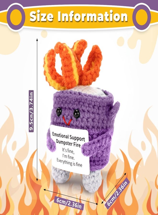 AGIFTMIND Appreciation Gifts for Her Emotional Dumpster Crochet Fire, Knitting Dumpster Doll, Funny Cheer Up Gag Gifts for Friends Birthday (Purple) - Image 2